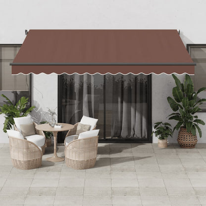 vidaXL Manual Retractable Awning Brown 400x350 cm 1