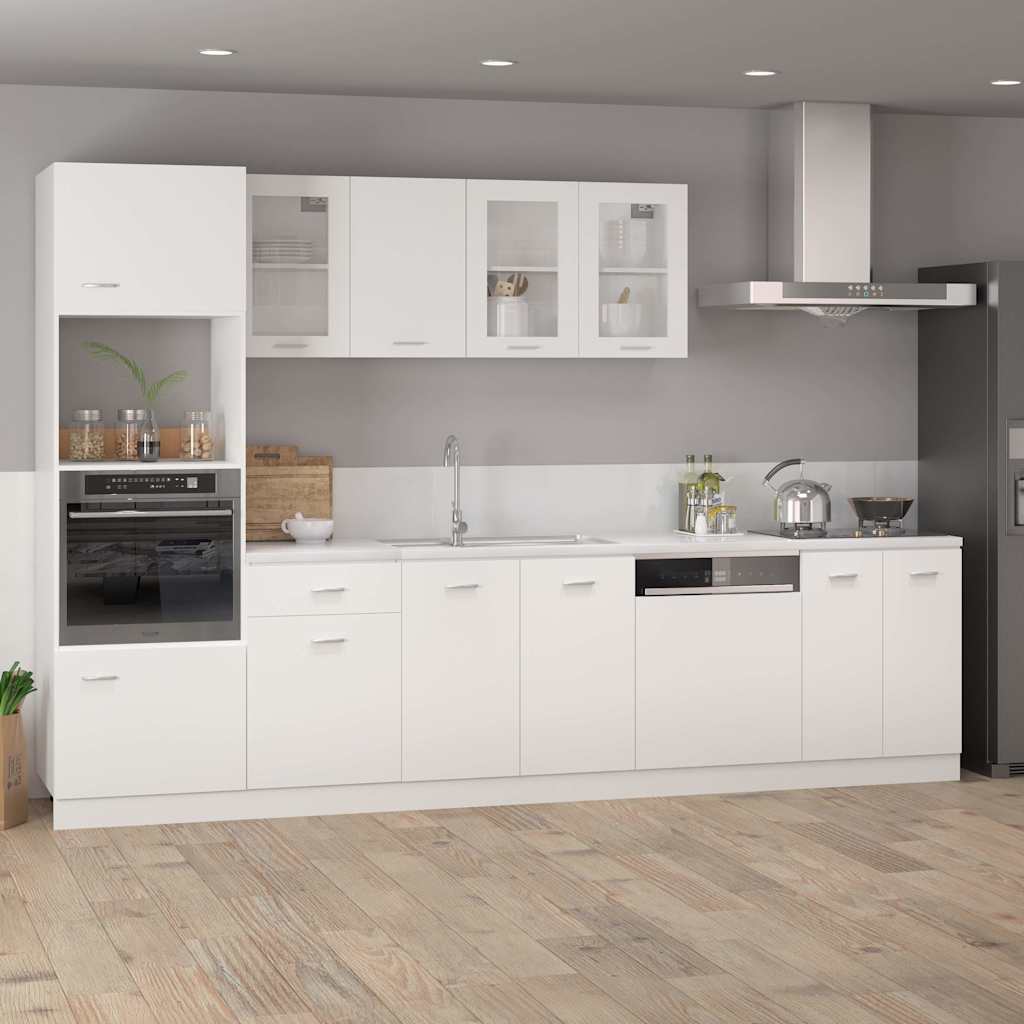 802546 vidaXL Microwave Cabinet "Lyon" White 60x57x207 cm Engineered Wood 1