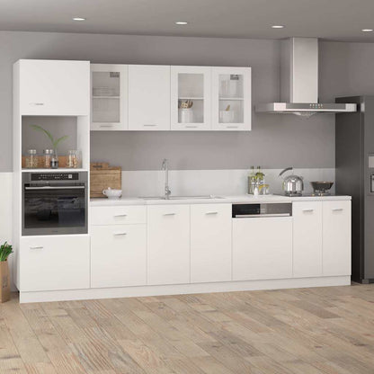 802546 vidaXL Microwave Cabinet "Lyon" White 60x57x207 cm Engineered Wood 1
