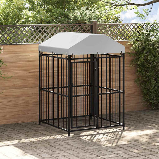 145762 vidaXL Outdoor Dog Kennel with Roof 120x120x150 cm 1