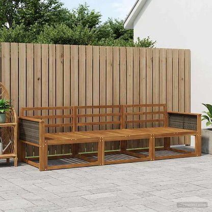 vidaXL Outdoor Sofa Set 3 pcs Natural Solid Acacia Wood 1