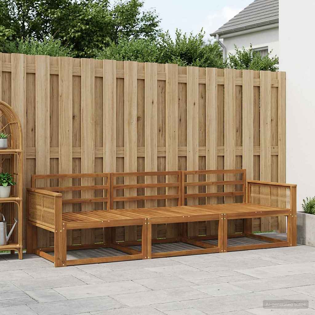vidaXL Outdoor Sofa Set 3 pcs Natural Solid Acacia Wood 1