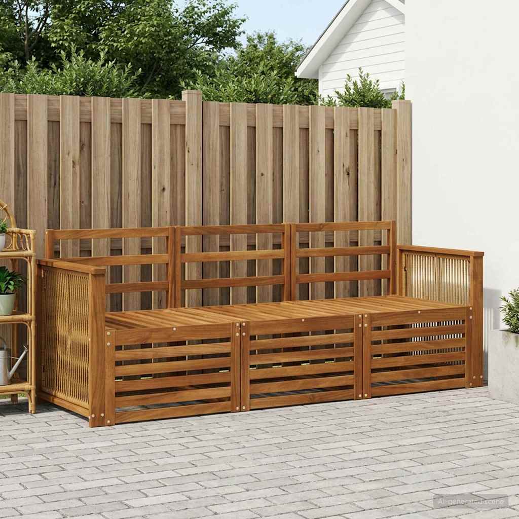 vidaXL Outdoor Sofa Set 3 pcs Natural Solid Acacia Wood 1