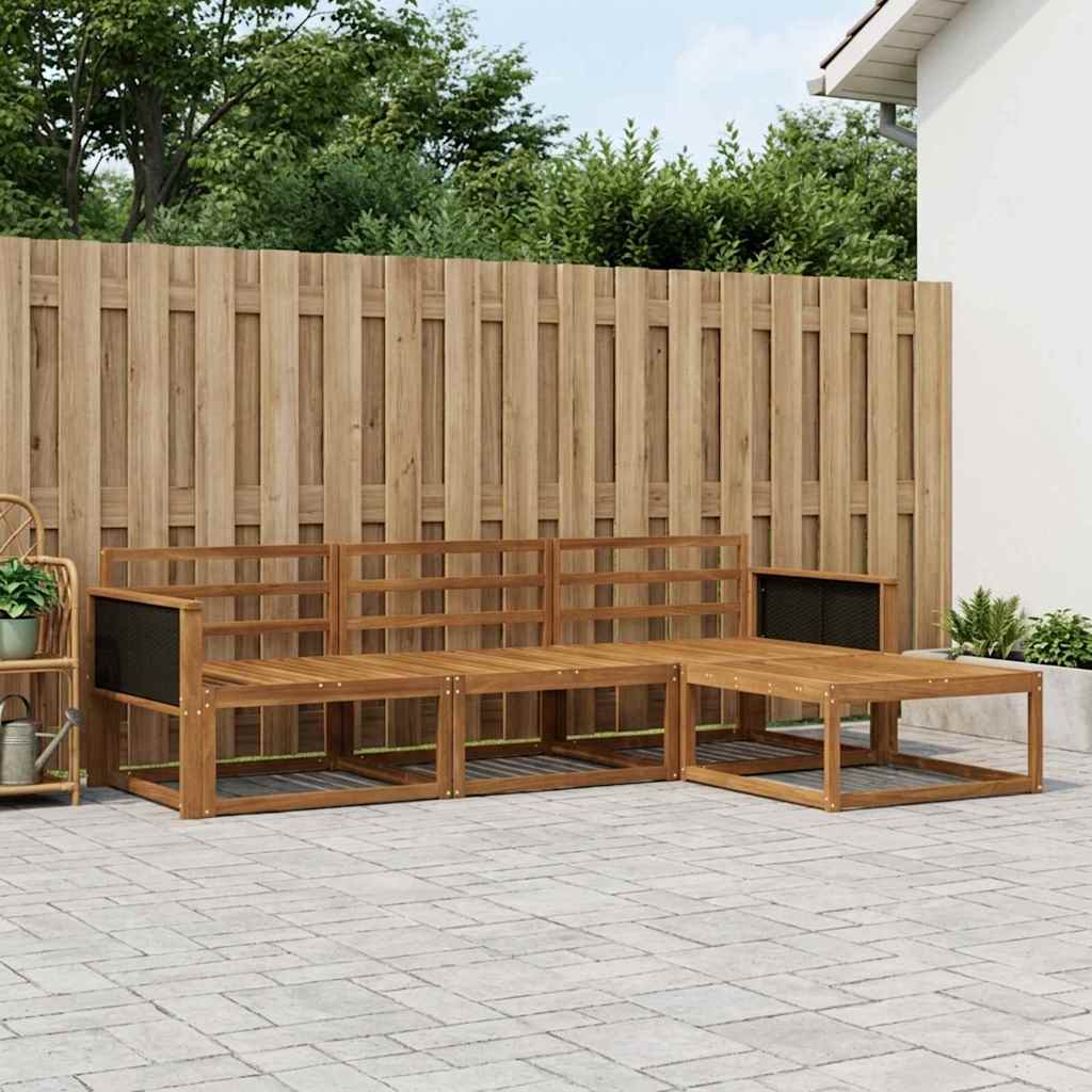 vidaXL Outdoor Sofa Set 4 pcs Natural Solid Acacia Wood 1