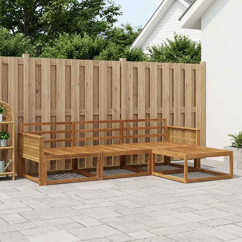 vidaXL Outdoor Sofa Set 4 pcs Natural Solid Acacia Wood 1