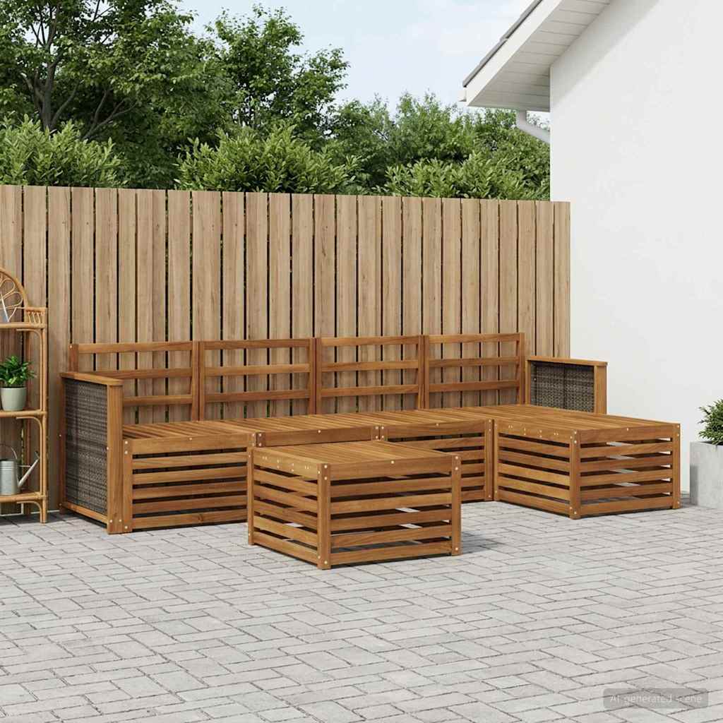 vidaXL Outdoor Sofa Set 6 pcs Natural 1