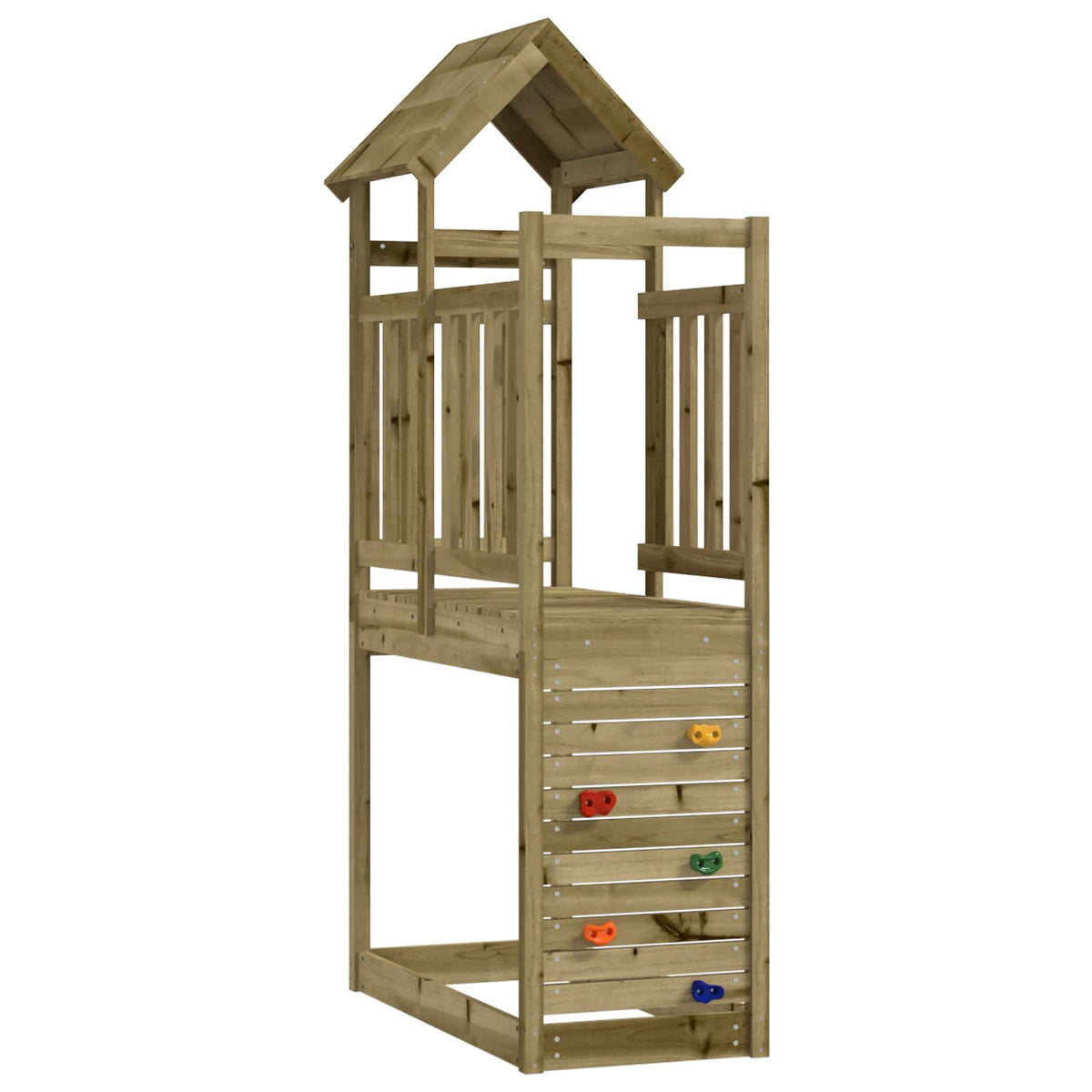 vidaXL Play Tower Brown 53 x 110.5 x 214 cm Solid Impregnated Wood 1