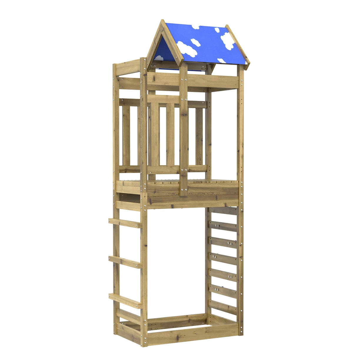 vidaXL Play Tower Brown 85 x 52.5 x 239 cm Solid Impregnated Wood 1