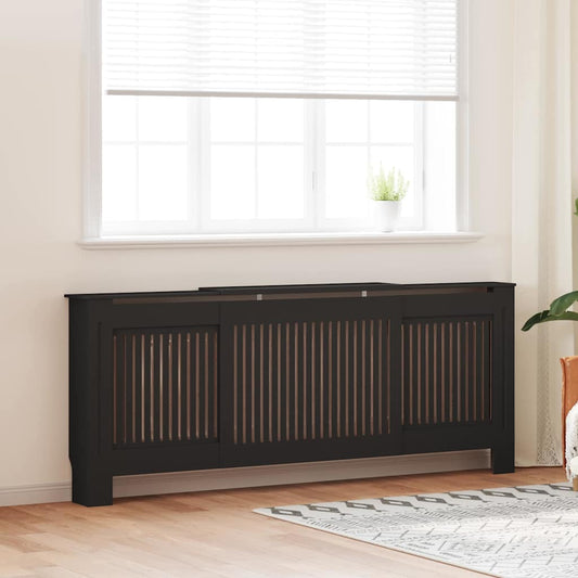 vidaXL Radiator Cover 2 pcs Black 205 x 20.5 x 81.5cm Engineered Wood 1