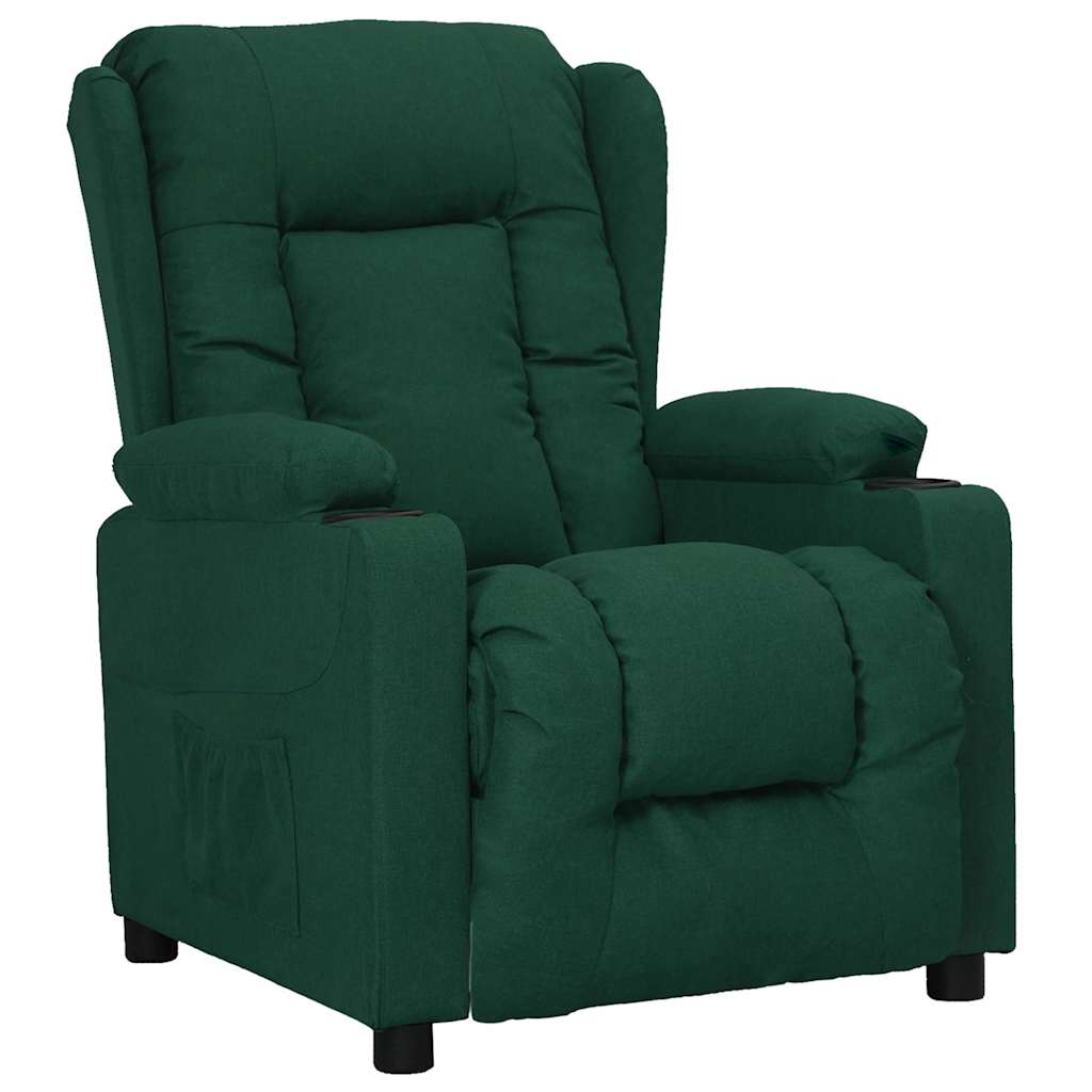 vidaXL Recliner Chair Dark Green Fabric 1