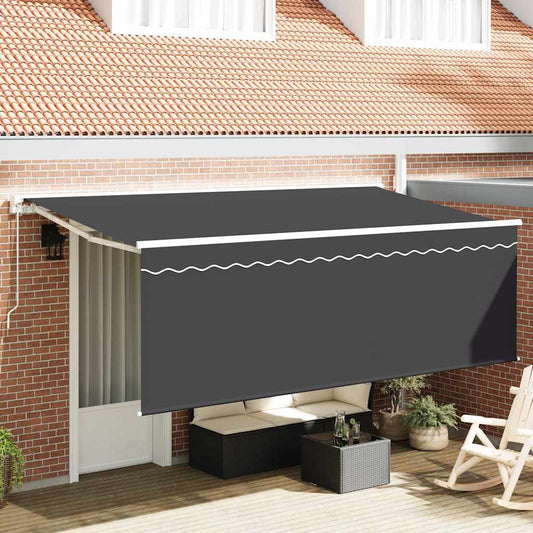 vidaXL Retractable Awning Cream 350 x 200 cm Polyester and Aluminium 1
