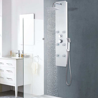 142992 vidaXL Shower Panel Unit Glass 25x44,6x130 cm White 1