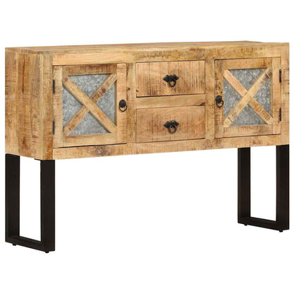 328275 vidaXL Sideboard 110x30x74 cm Rough Mango Wood 1