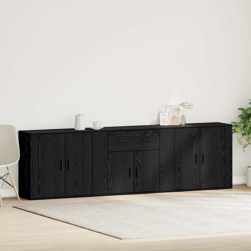 vidaXL Sideboard Black Oak 240 x 33 x 70 cm Engineered Wood 1