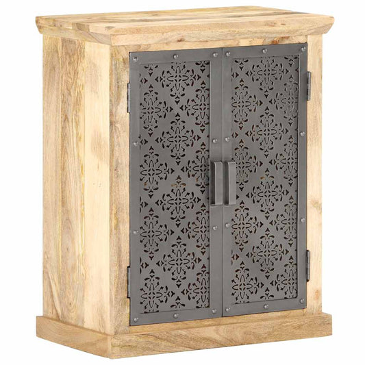 289094 vidaXL Sideboard with Steel Doors 60x35x75 cm Solid Mango Wood 1