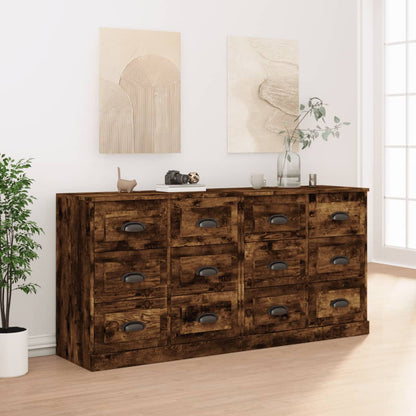 vidaXL Sideboards 2 pcs Smoked Oak Engineered Wood 1