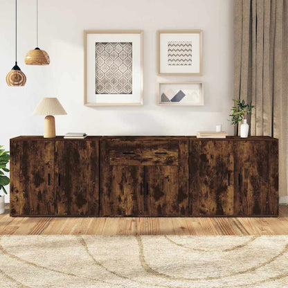 vidaXL Sideboards 3 pcs Smoked Oak Engineered Wood 1