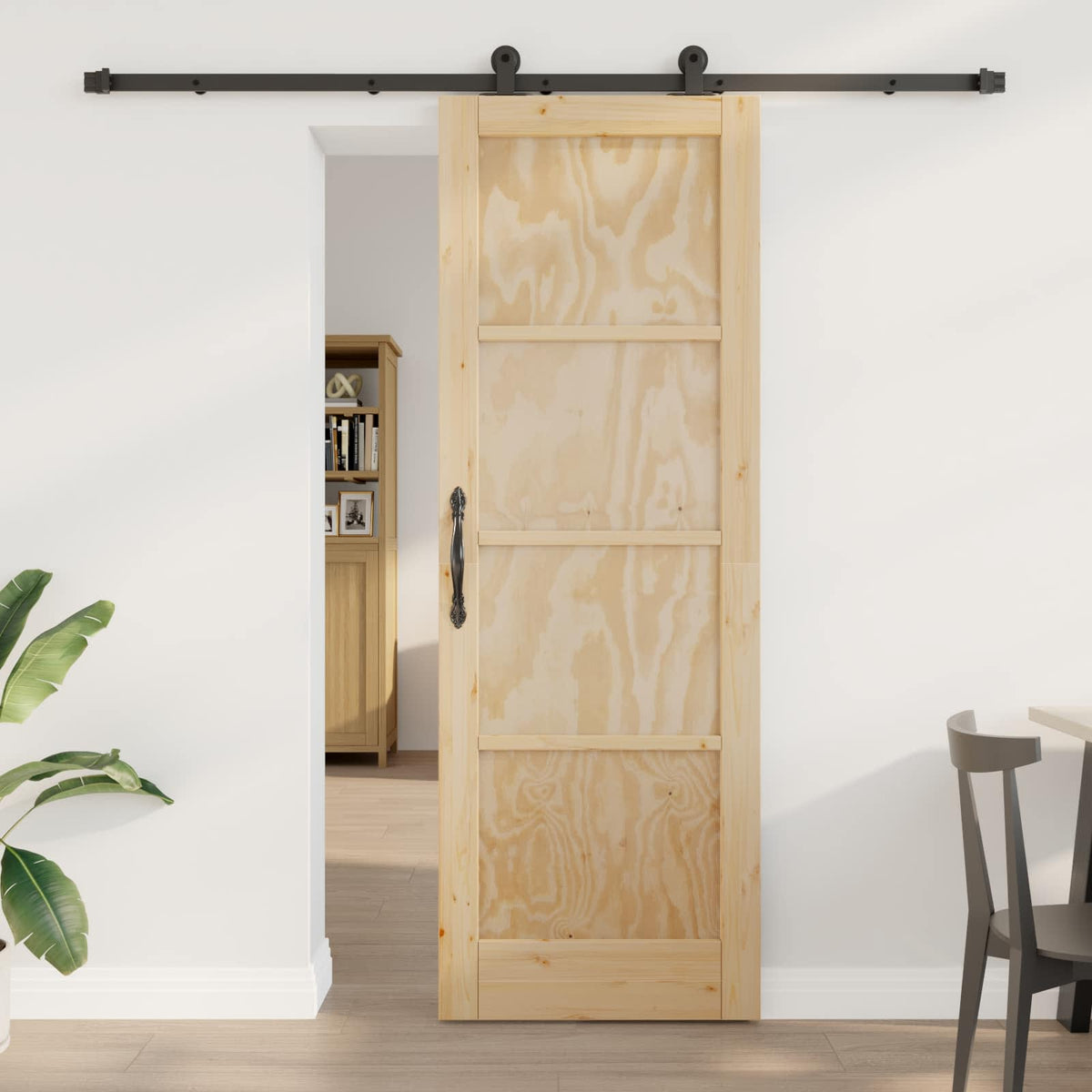 vidaXL Sliding Door ORKDAL 73.5 x 211 cm Solid Pine Wood Natural 1