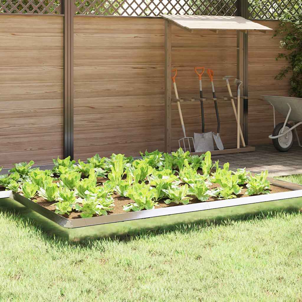 vidaXL Snail Fence 16 pcs 100 x 3.5 x 25 cm Stainless Steel Silver 1