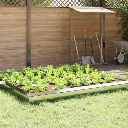 vidaXL Snail Fence 16 pcs 100 x 3.5 x 25 cm Stainless Steel Silver 1