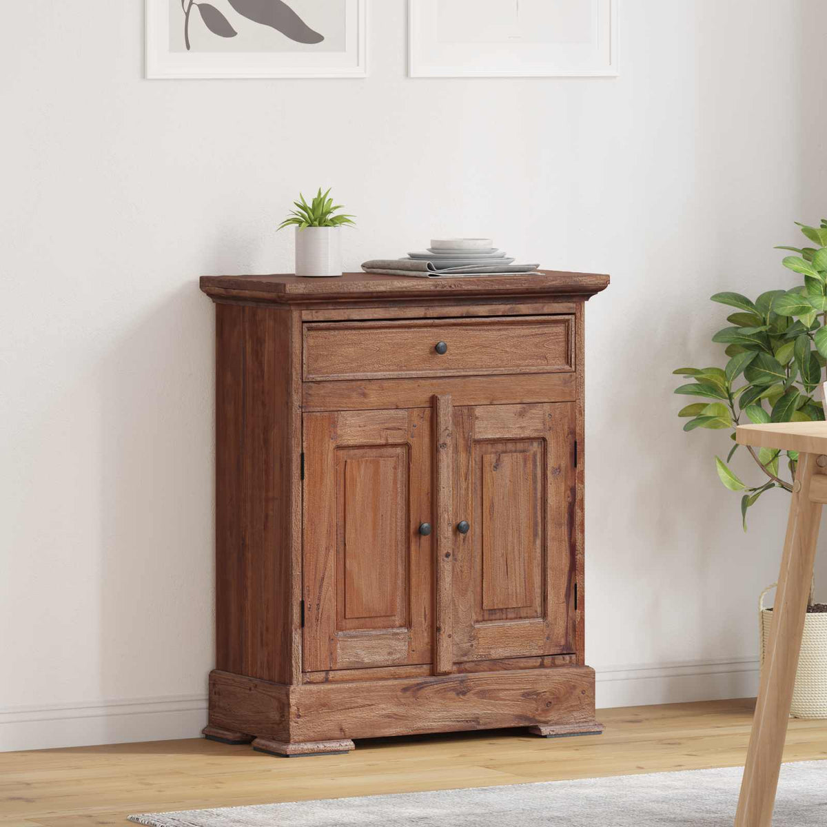 vidaXL Storage Cabinet 63 x 30 x 79 cm Solid Mahogany Wood 1