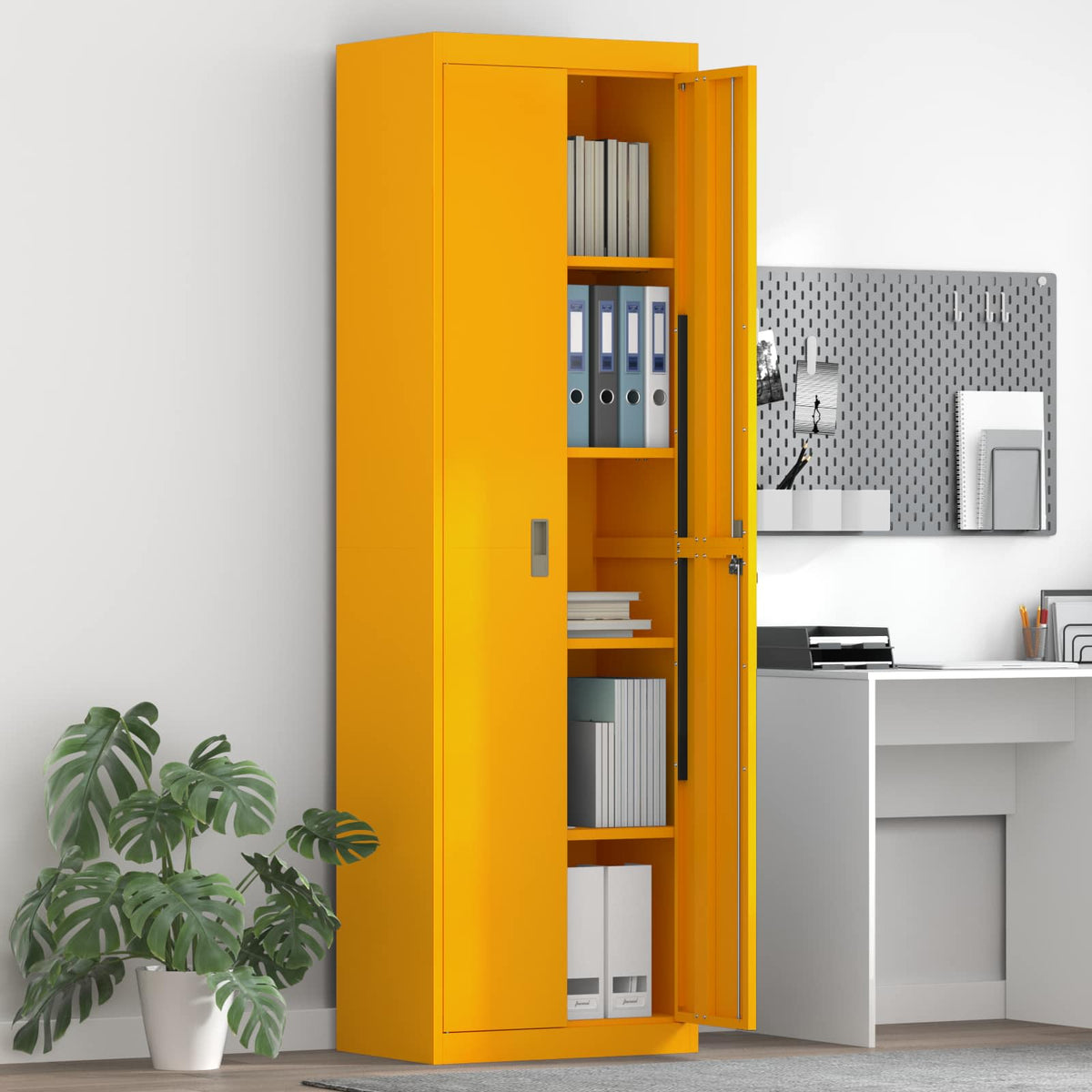 vidaXL Storage Cabinet Mustard Yellow 60 x 40 x200 cm Steel 1