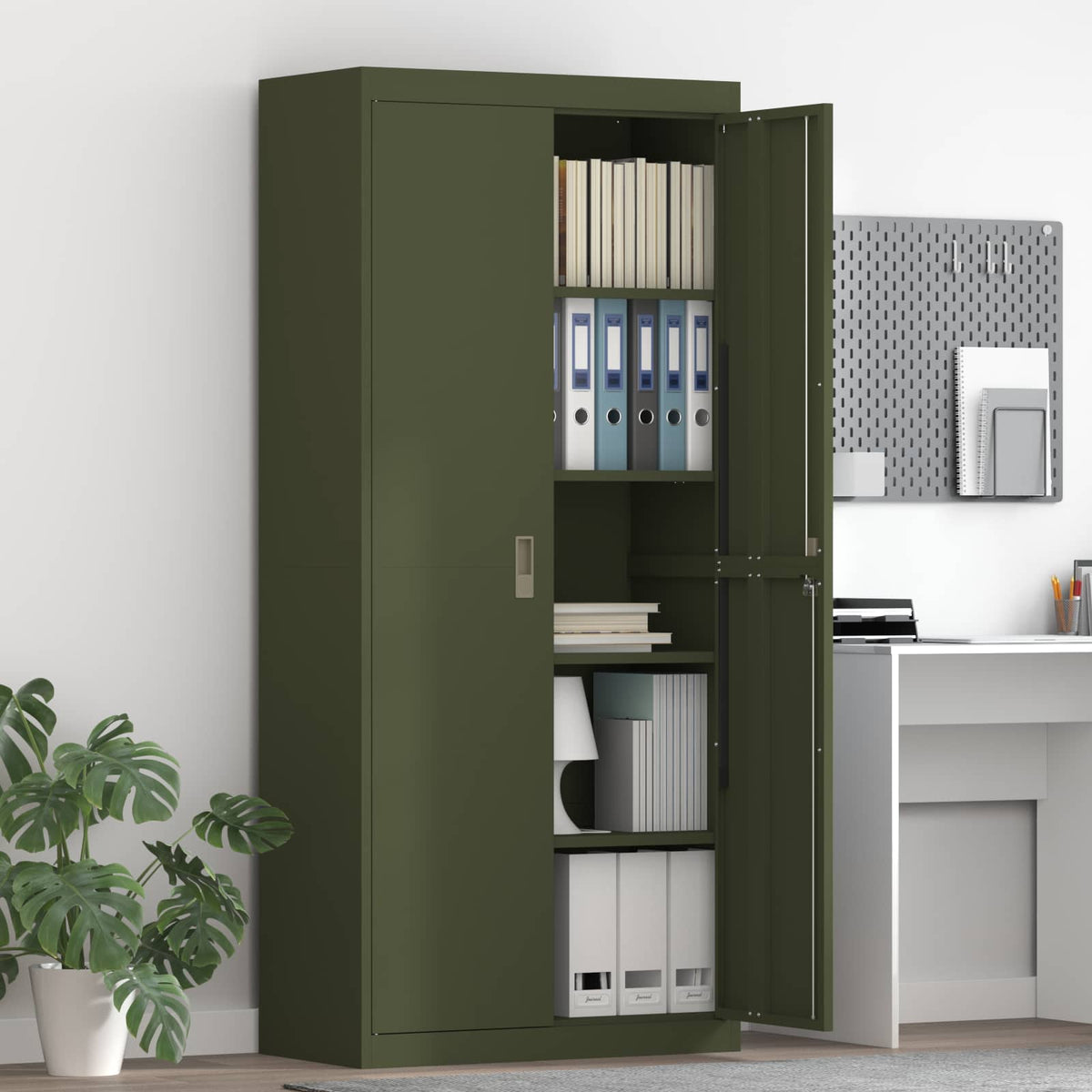 vidaXL Storage Cabinet Olive Green 80 x 40 x180 cm Steel 1
