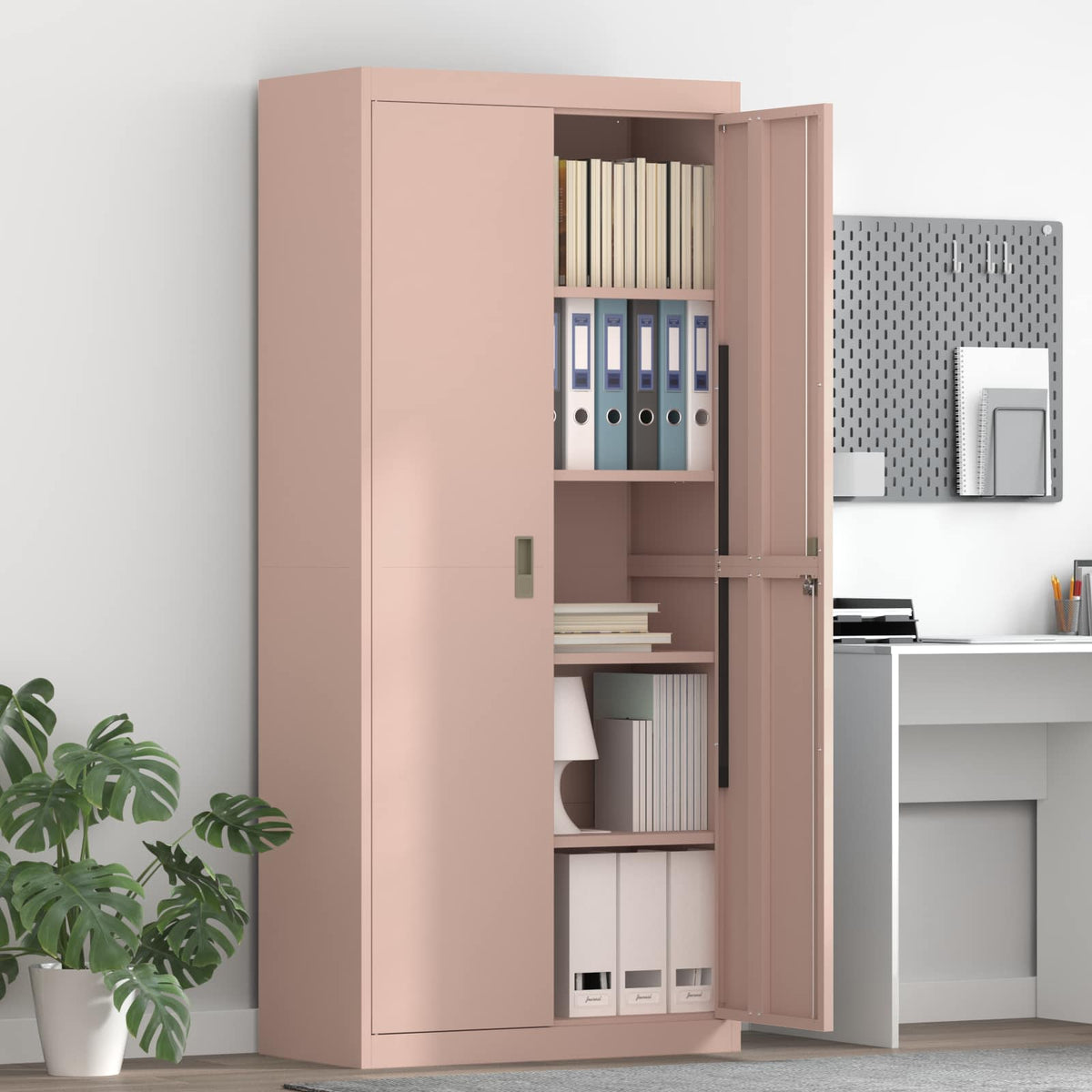 vidaXL Storage Cabinet Pink 80 x 40 x180 cm Steel 1
