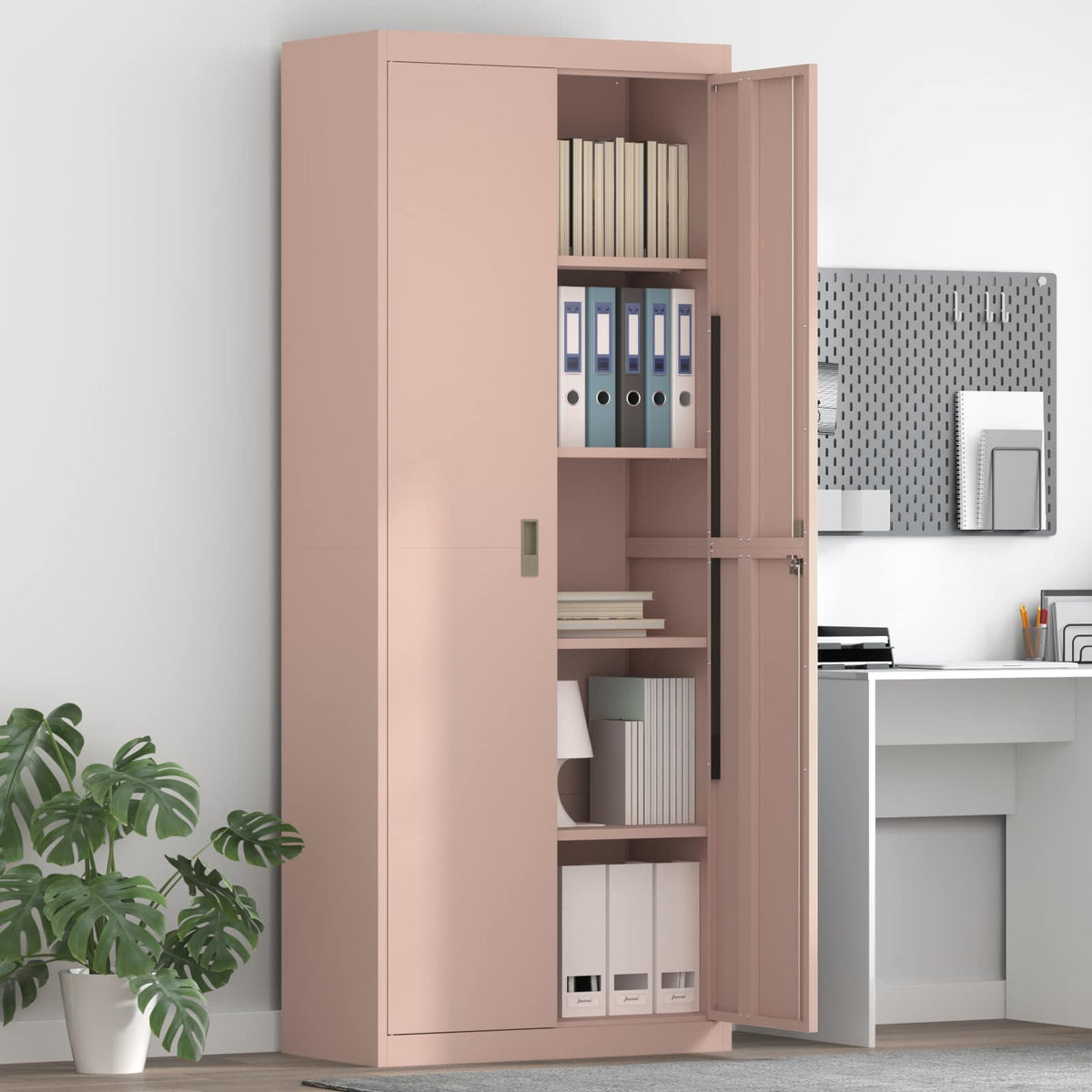 vidaXL Storage Cabinet Pink 80 x 40 x200 cm Steel 1