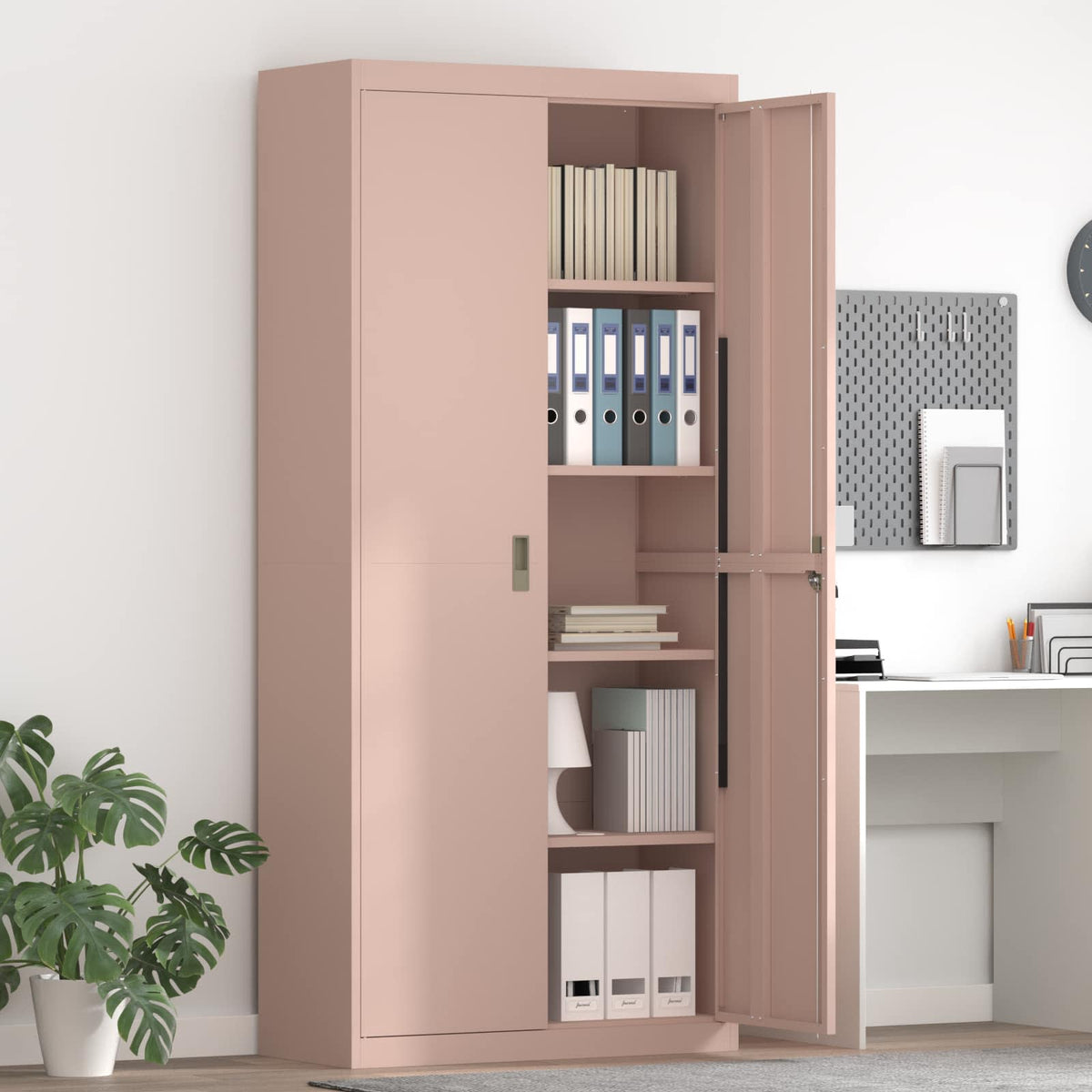 vidaXL Storage Cabinet Pink 90 x 40 x 200 cm Steel 1