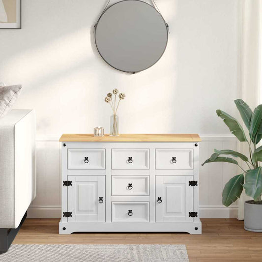 vidaXL Storage Chests CORONA White 112 x 40 x 75 cm Solid Pine Wood 1