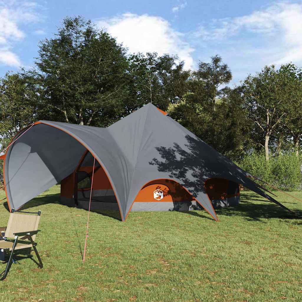 vidaXL Teepee Tent 7-Person 7-Person Grey and Orange 1
