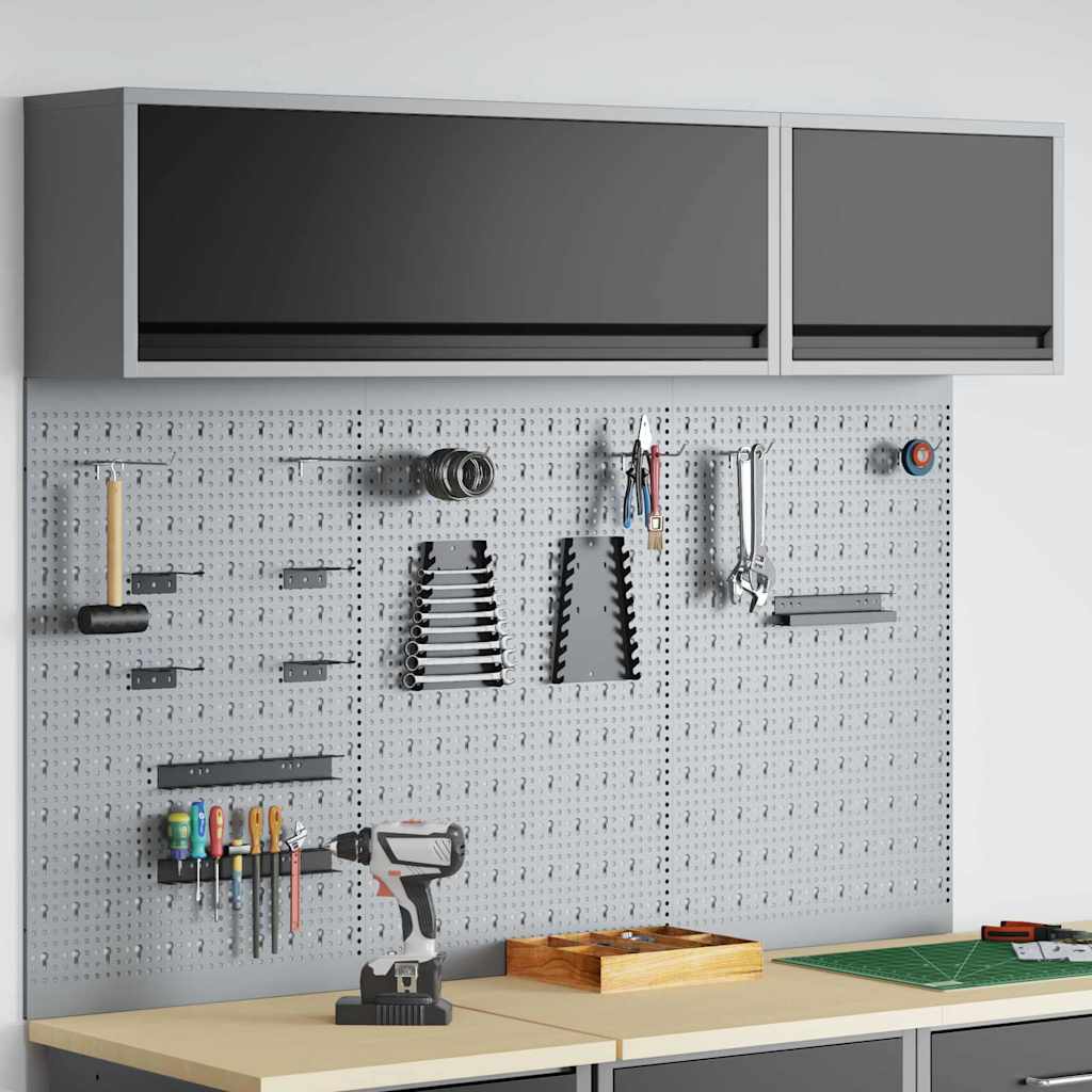 vidaXL Tool Cabinet Set with Shelf with Storage 5 pcs Black Steel 1