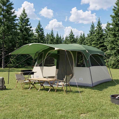 vidaXL Tunnel Tent 6-Person Green Polyester and Steel 1