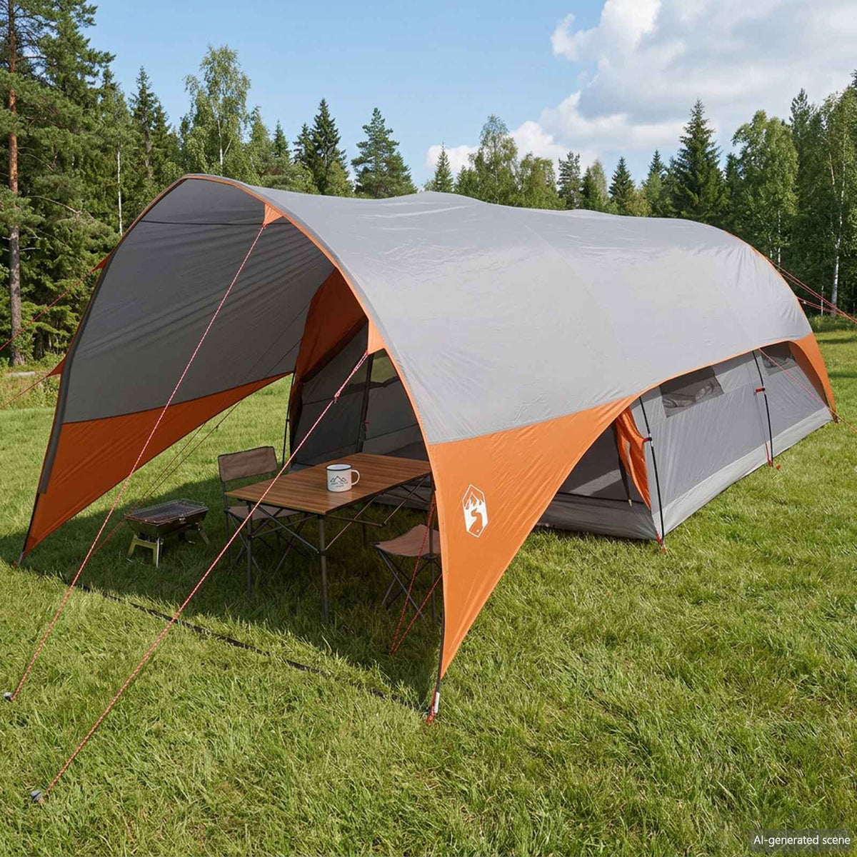 vidaXL Tunnel Tent with Rainfly Water-Resistant 10-Person 1