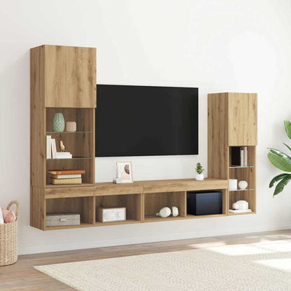 vidaXL TV Cabinet 4 pcs Artisan oak Engineered wood 1