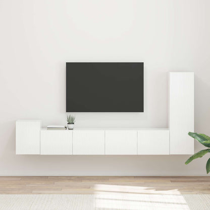vidaXL TV Cabinet Set 3 pcs High Gloss White Engineered Wood 1