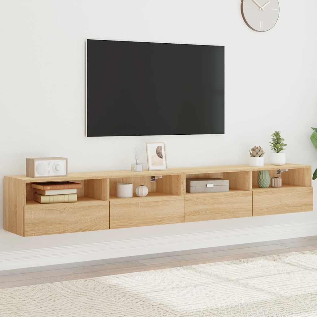 vidaXL TV Wall Cabinets 2 pcs Sonoma Oak 100x30x30 cm Engineered Wood 1