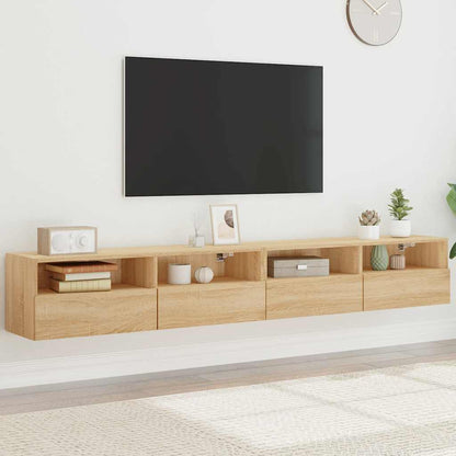 vidaXL TV Wall Cabinets 2 pcs Sonoma Oak 100x30x30 cm Engineered Wood 1