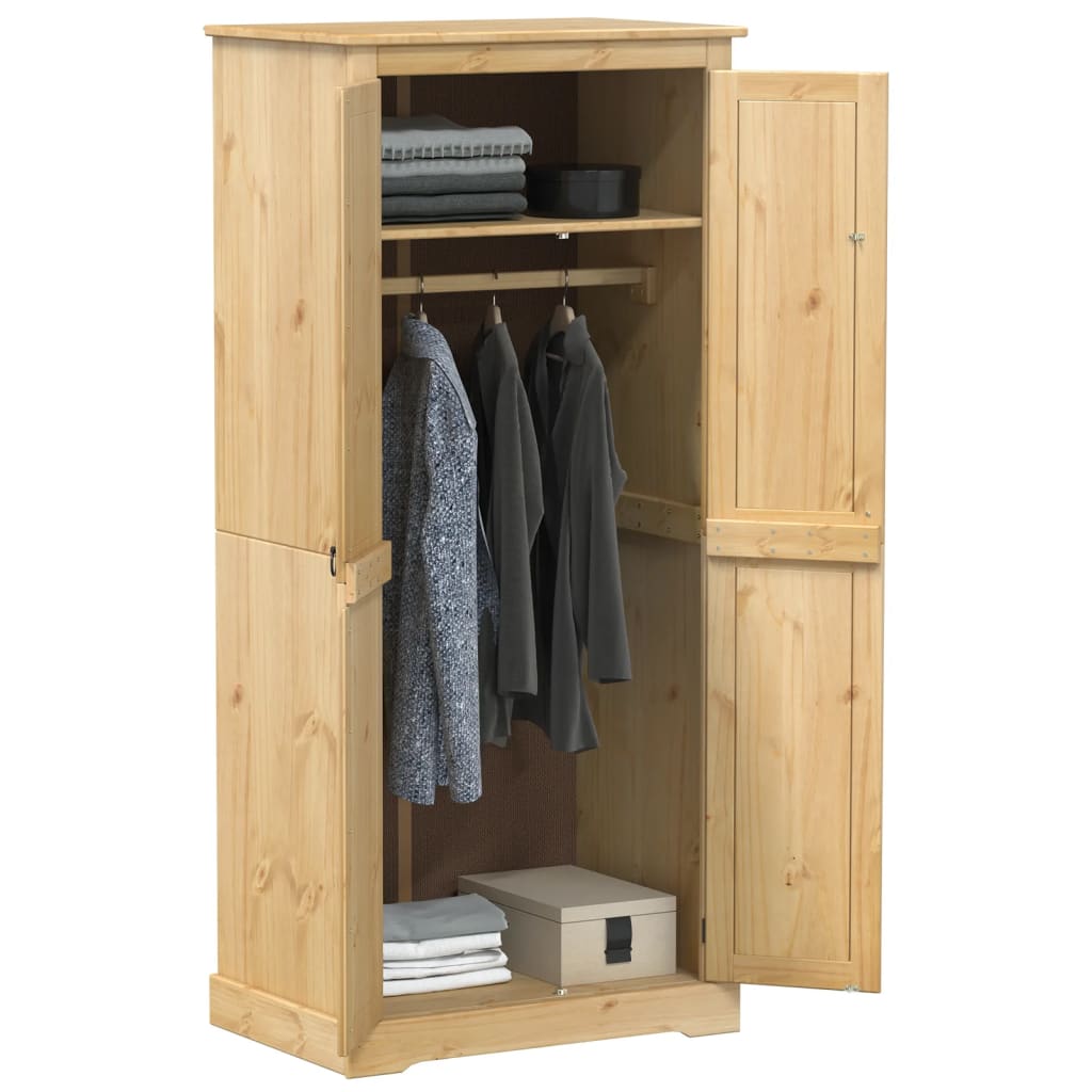 vidaXL Wardrobe "Corona" 76x50x170 cm Solid Wood Pine 1