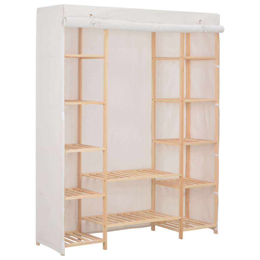 248196 vidaXL Wardrobe White 135x40x170 cm Fabric 1