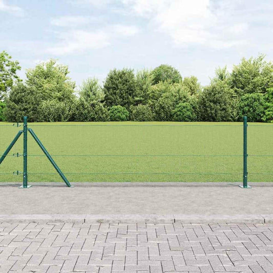 vidaXL Welded Wire Fence with Concrete Base 100 x 0.4 m Green Mesh 1