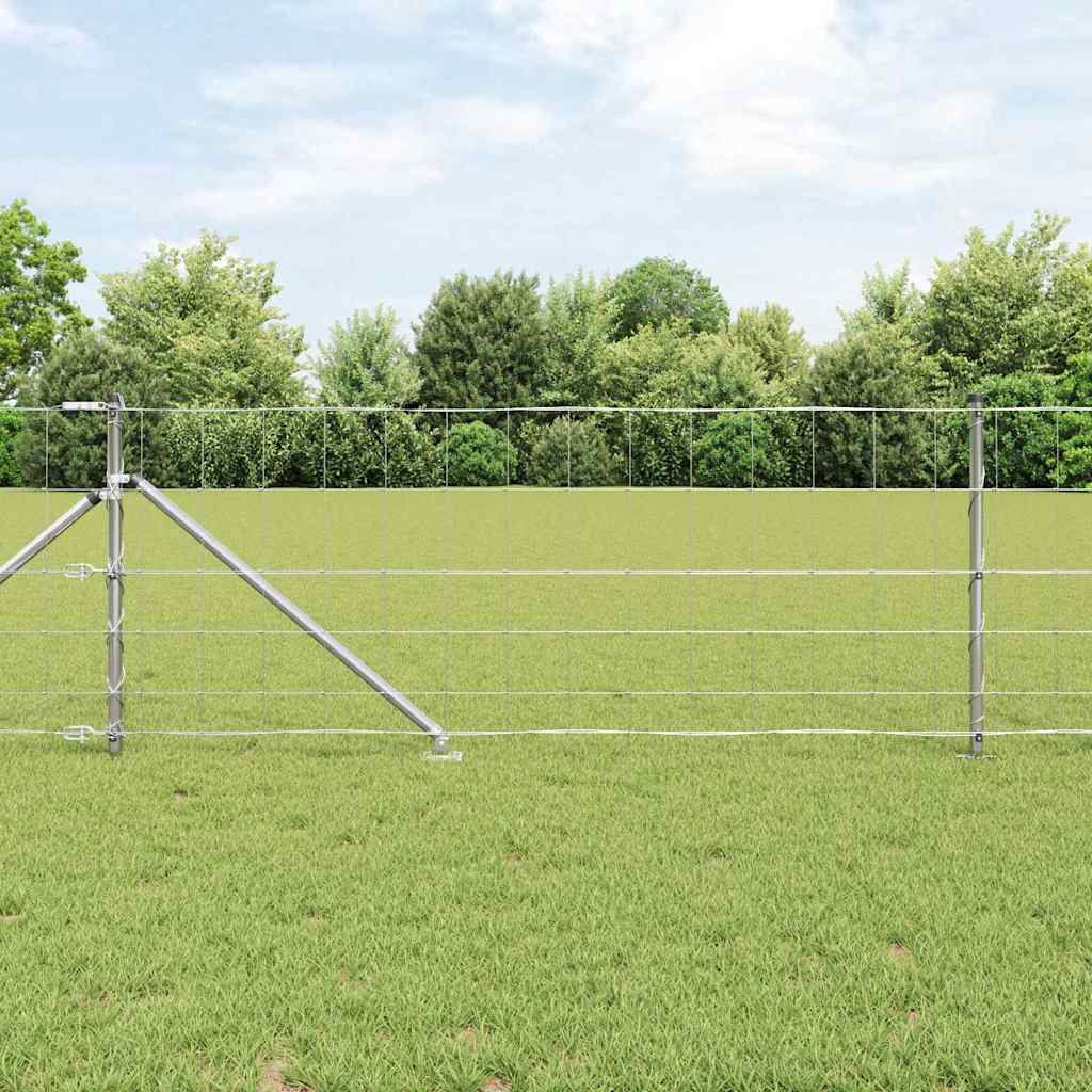 vidaXL Welded Wire Fence with Spikes 100 x 0.8 m Galvanised Steel 1