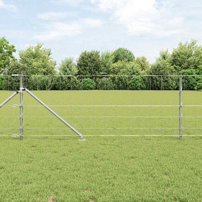 vidaXL Welded Wire Fence with Spikes 100 x 0.8 m Galvanised Steel 1