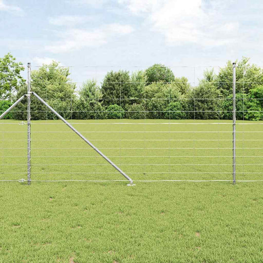 vidaXL Welded Wire Fence with Spikes 50 x 1.4 m Galvanised Steel Mesh 1