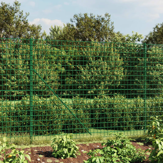 vidaXL Wire Mesh Fence with Spike Anchors Green 1,4x25 m 1
