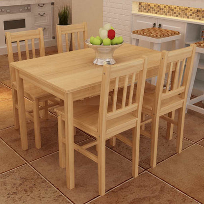 241220 Wooden Dining Table with 4 Chairs Natural 1