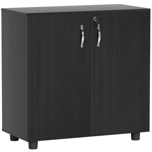 Vinsetto Two-Tier Locking Office Storage Cabinet - Black