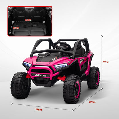 AIYAPLAY 2 Seater 24V 7AH Ride on Truck, Battery Powered Electric Ride On Car w/ Remote, Suspension, 3 Speeds, Pink