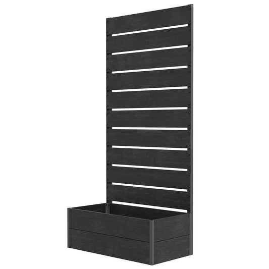 Skrzynka ogrodowa Outsunny 34 x 69,5 cm z kratką z tyłu, czarna